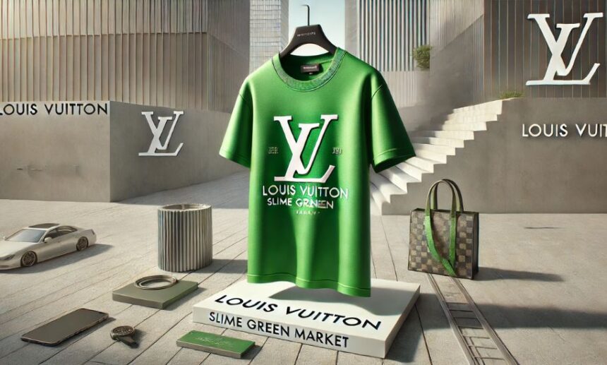 louis vuitton slime green market t shirt