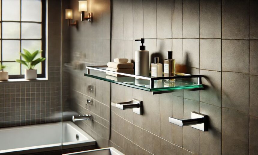 Enhancing Your Bathroom with the Signature Hardware Farber Collection Glass  Bath Shelf 5812 - Market Blick